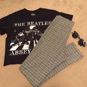 Plaid high rise pants